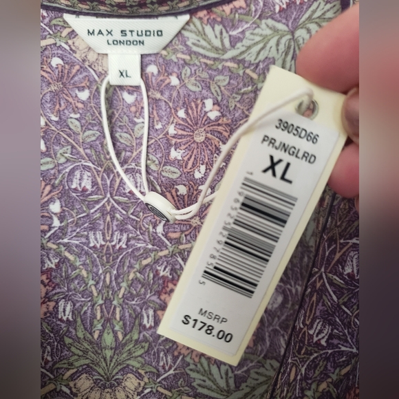 MAX STUDIO LONDON Paisley Print Long Sleeve Maxi Dress Size XL NWT - Picture 6 of 6